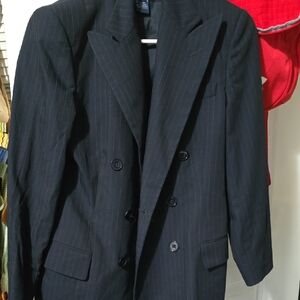 Ralph Lauren Men's Double-Breasted Navy Pinstripe Sport Coat